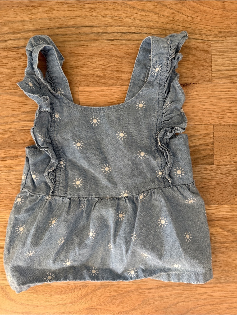 Carter's Light Blue Chambray Ruffle Tank 100% Cotton